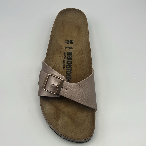 Birkenstock - Madrid Birko Flor One Adjustable Strap Slip On Copper Sandal SZ 9 - Picture 11 of 16